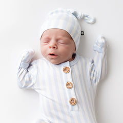 Knotted Gown with Hat Set in Small Mist Stripe