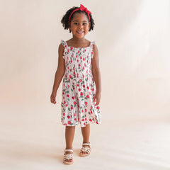Smocked Dress in Strawberry Fields