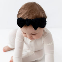 Knotted Bow Headband in Midnight