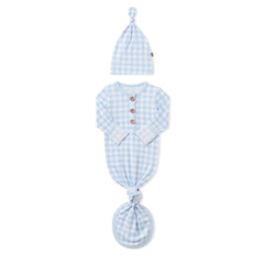 Knotted Gown with Hat Set in Gingham Breeze